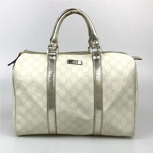 GUCCI Boston Bag GG Supreme PVC & Leather Authentic PREOWNED BEST BUY BARGAIN $$